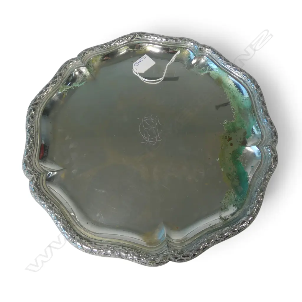 GERMAN .800 SILVER TRAY, Dia.355mm, 928gms Image 1++