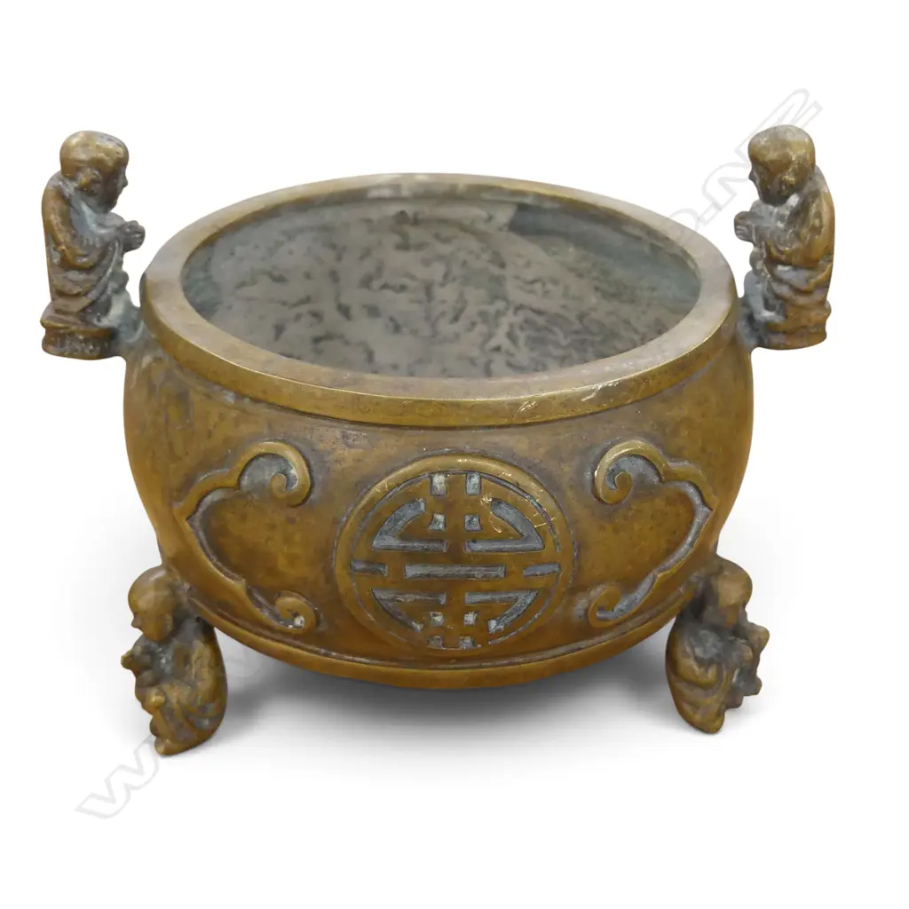 ORIENTAL BRONZE INCENSE BURNER H.95mm Image 1++