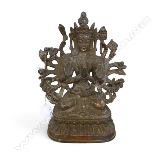 ORIENTAL GILT METAL FIGURE H.180mm
