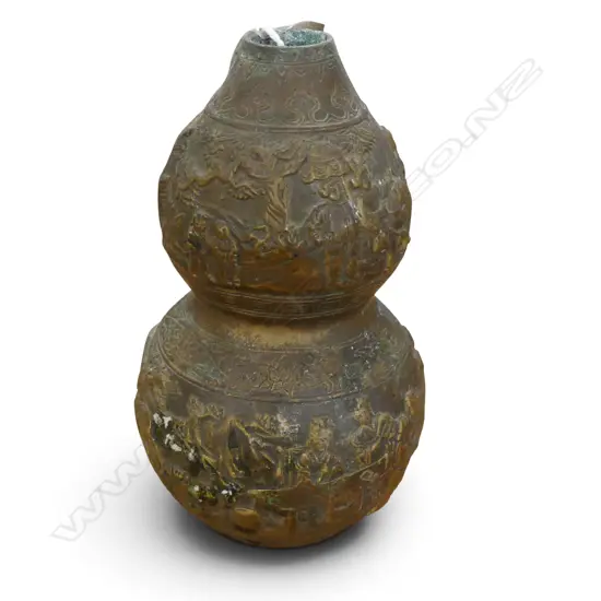 ORIENTAL BRONZE DOUBLE GOURD VASE H.155mm
