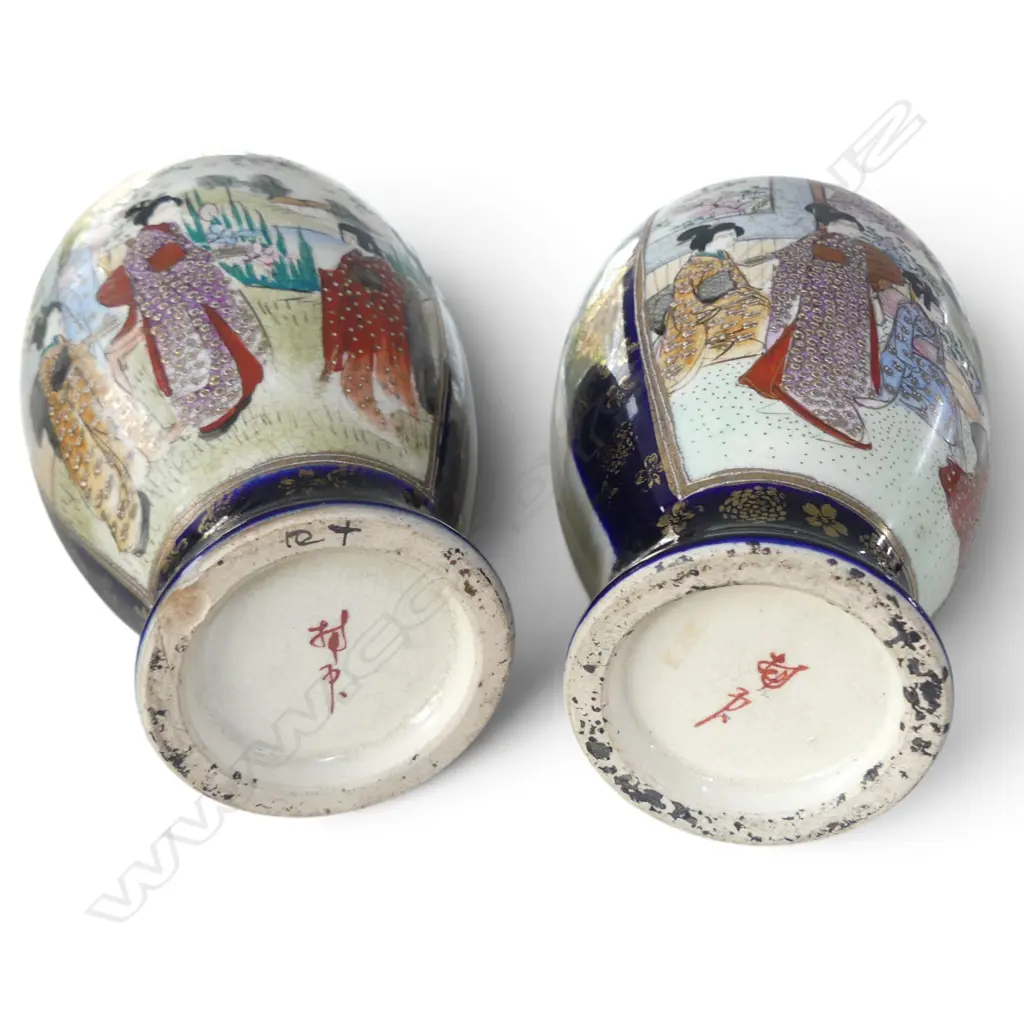 PR SATSUMA VASES (signature for Kusube Sennosuke) H.180mm 1 w. chip to base Image 1++