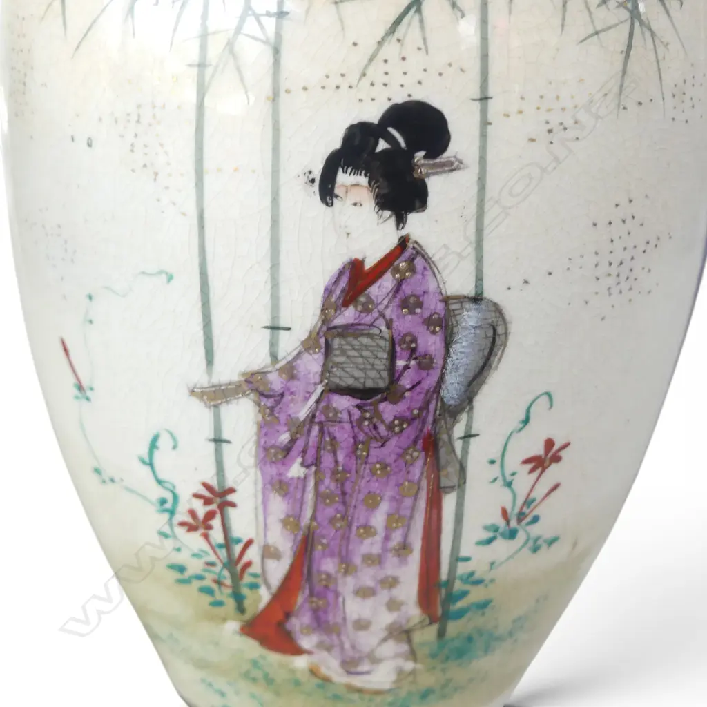 PR SATSUMA VASES (signature for Kusube Sennosuke) H.180mm 1 w. chip to base Image 1++