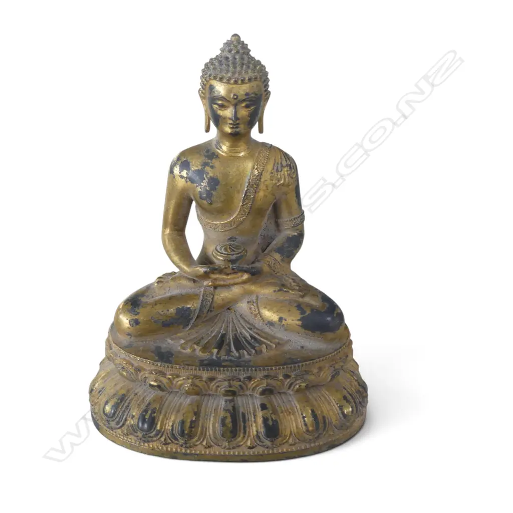 ORIENTAL GILT METAL BUDDHA H.100mm Image 1++