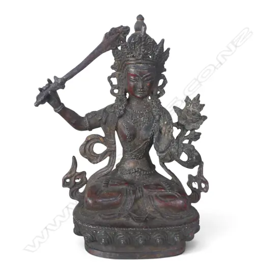ORIENTAL GILT METAL GODDESS H.185mm