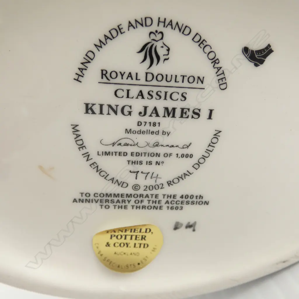 2 ;LARGE SIZE RD CHARACTER JUGS KING JAMES 1 & RIP VAN WINKLE H190MM Image 1++
