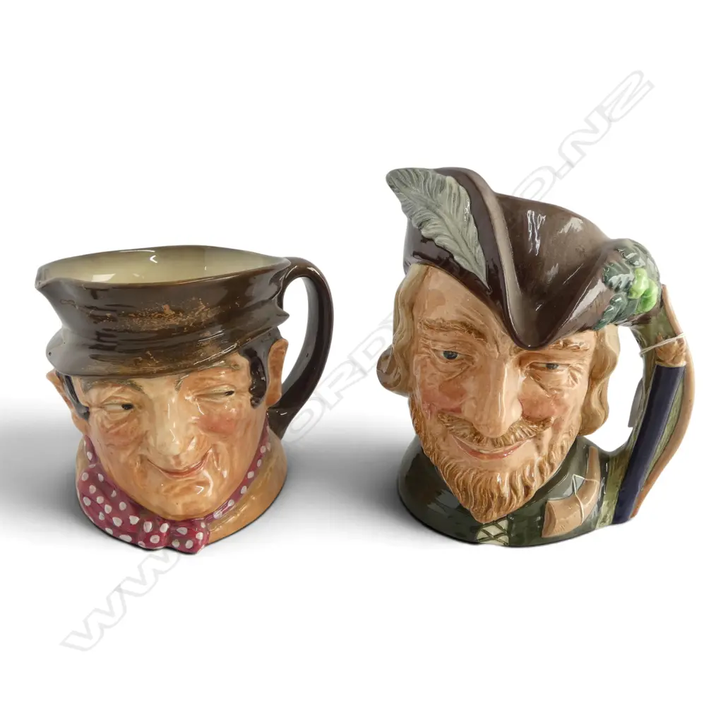 2 LARGE SIZE RD CHARACTER JUGS ROBIN HOOD &SAM WELLER H140MM Image 1++