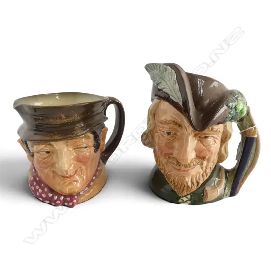2 LARGE SIZE RD CHARACTER JUGS ROBIN HOOD &SAM WELLER H140MM