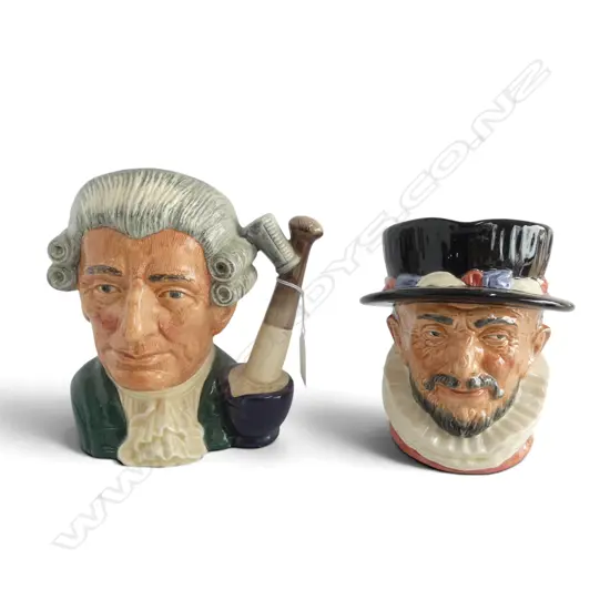2 LARGE SIZE RD CHARACTER JUGS APOTHECARY & BEEFEATER H190MM