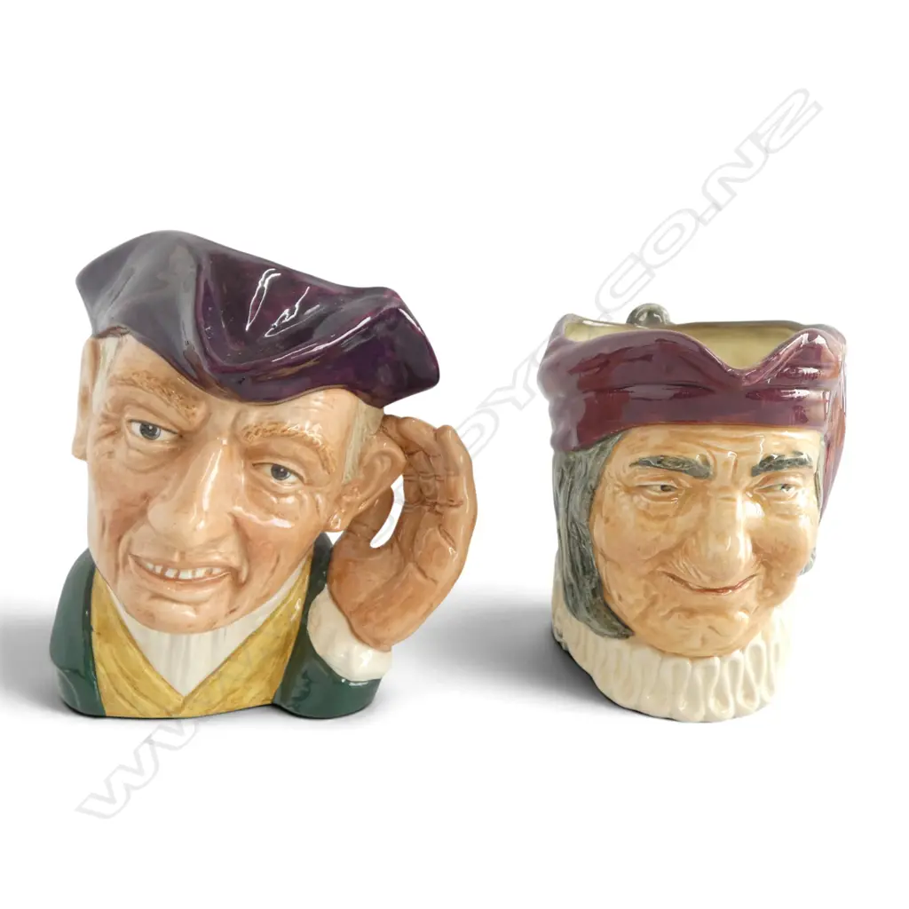 2 LARGE SIZE RD CHARACTER JUGS ARD OF EARING & SIMON CELLERER H190MM Image 1++