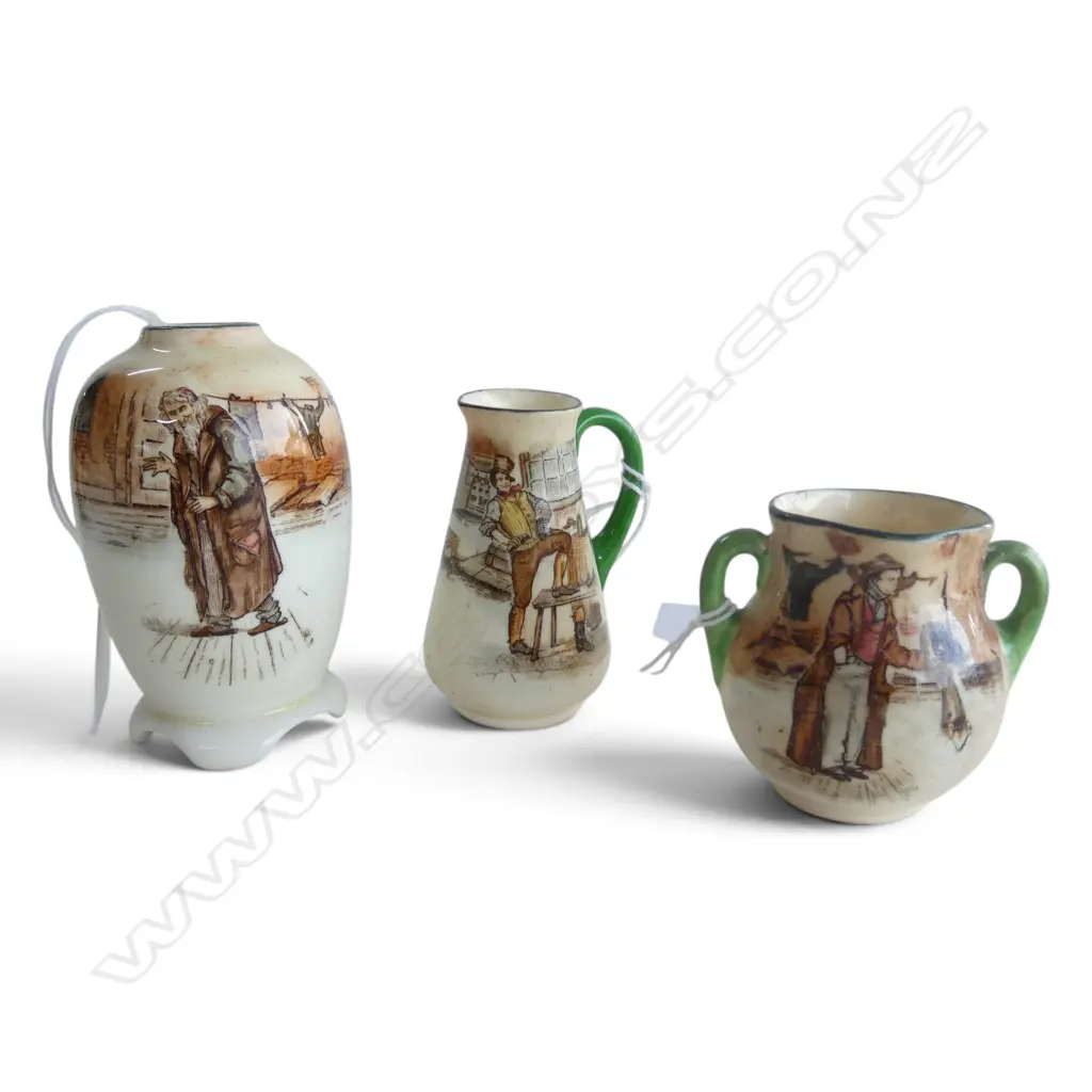 3 ROYAL DOULTON DICKENS WARE MINIATURES, H.55,70,80mm Image 1++