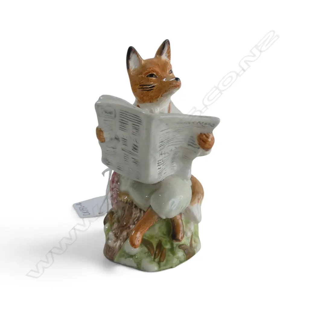 ROYAL ALBERT BEATRIX POTTER 'FOXY READING', H.105mm, brown backstamp 1989-1998 Image 1++