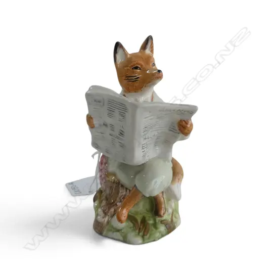 ROYAL ALBERT BEATRIX POTTER 'FOXY READING', H.105mm, brown backstamp 1989-1998