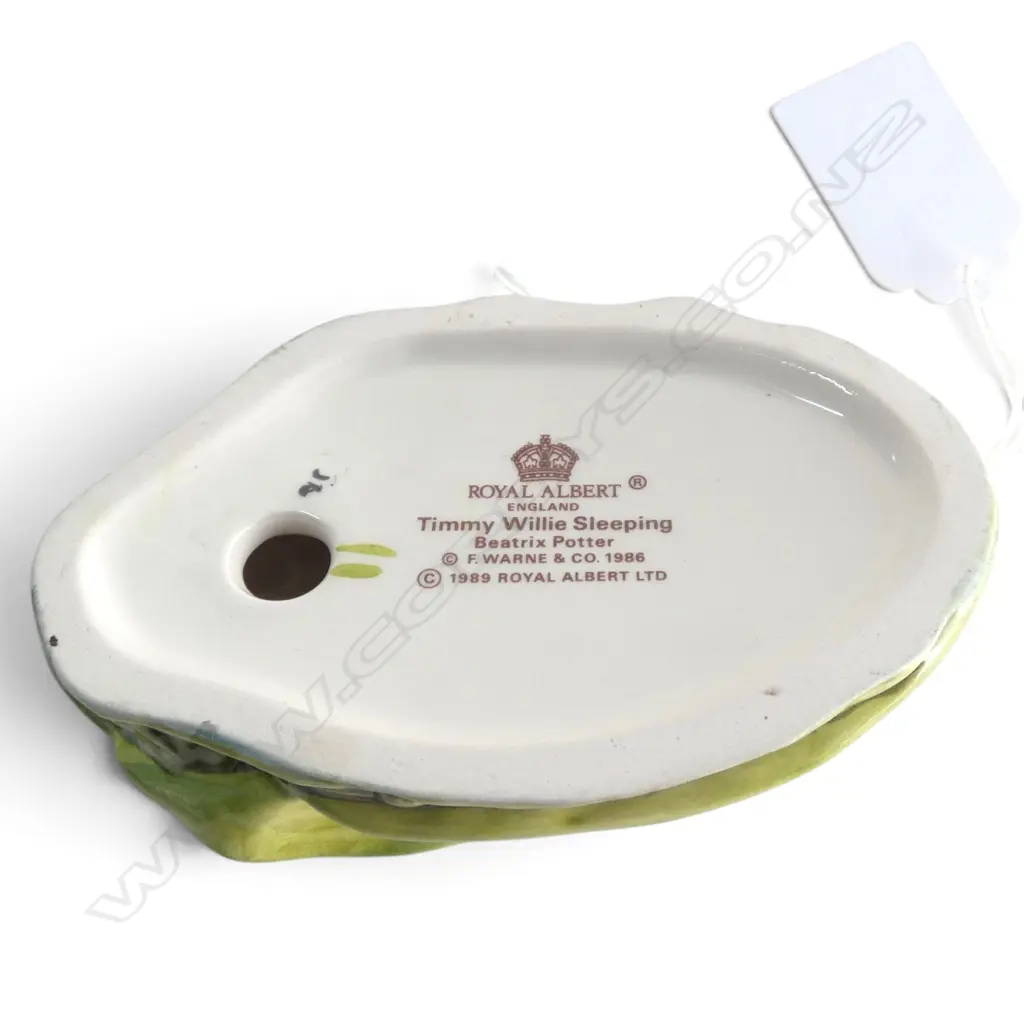 ROYAL ALBERT BEATRIX POTTER ' TIMMY WILLIE SLEEPING', H.100mm, brown backstamp 1989-1998 Image 1++