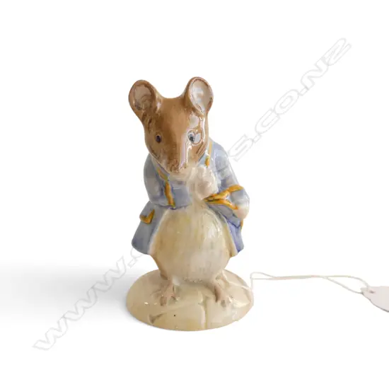 ROYAL ALBERT BEATRIX POTTER 'GENTLEMAN MOUSE MADE A BOW', H.80mm, brown backstamp 1989-1998