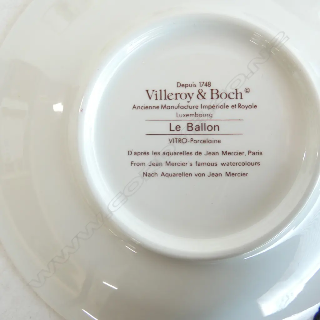VILLEROY & BOCH 'LE BALLON' PART TEA SERVICE sugar missing lid, 2 c/s & 2 mugs Image 1++