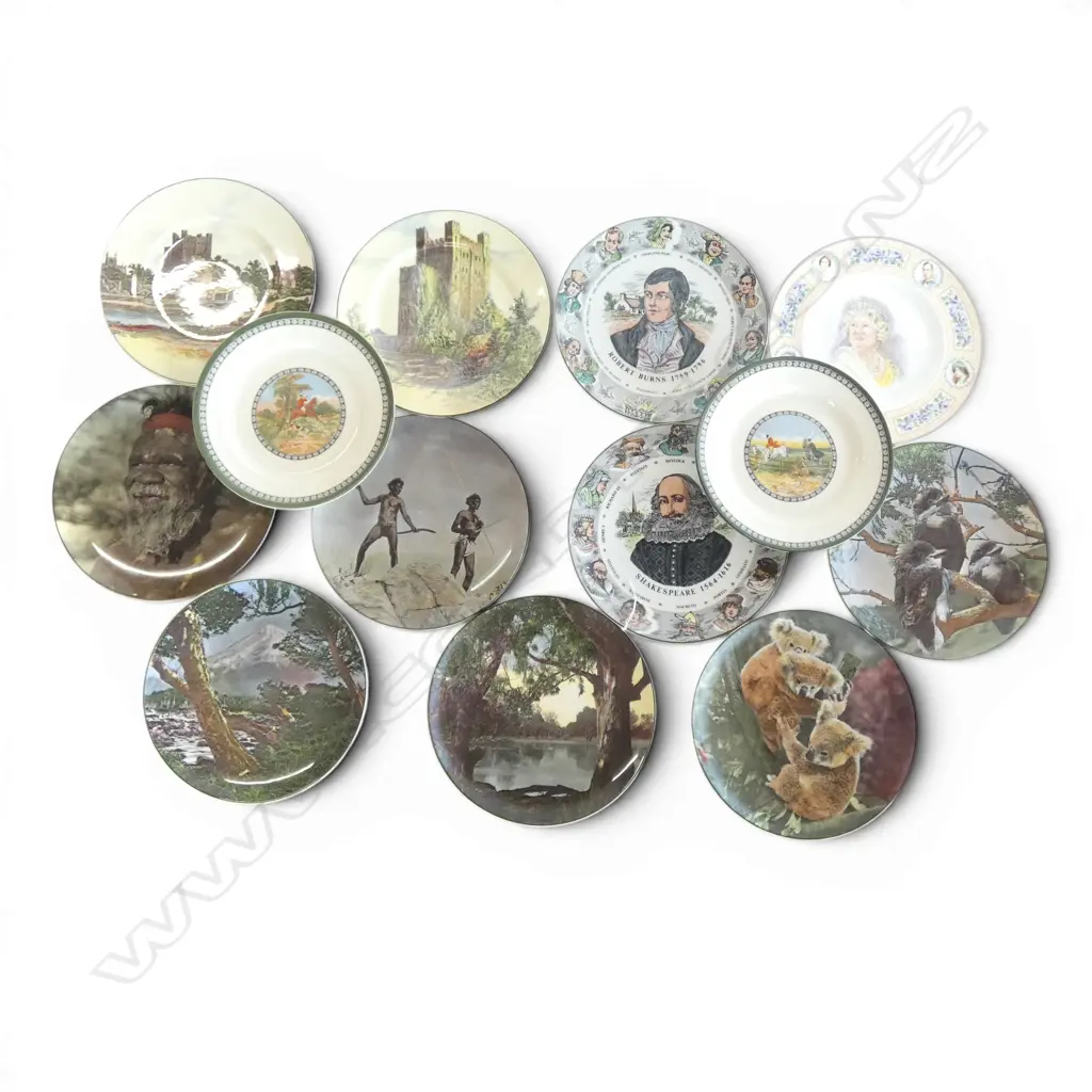 ASST. ROYAL DOULTON CABINET PLATES; SHAKESPEARE, ABORIGINALS, etc Image 1++