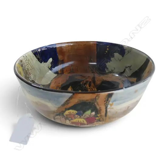 ROYAL DOULTON GNOMES FRUIT BOWL, RARE PATTERN INSIDE & OUT, H. 80 Dia.180mm, professional restoration to body