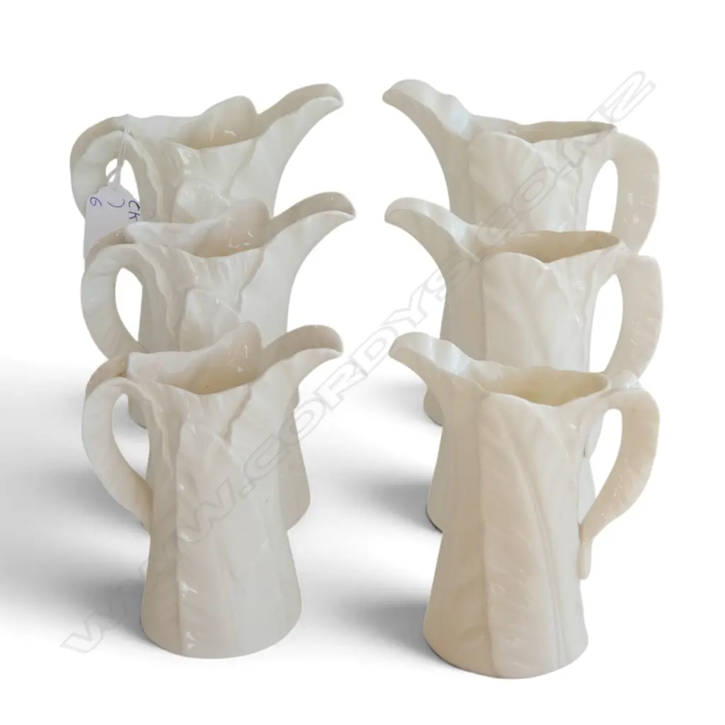 2 GRADUATED SETS OF 3 ROYAL WORCESTER 'LEAF' JUGS H.150mm Image 1++