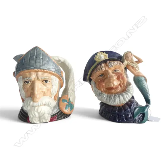 2 LARGE SIZE RD CHARACTER JUGS OLD SALT & DON QUIXOTE H190MM