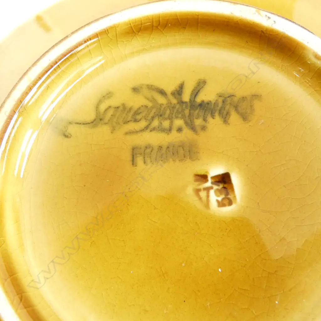 SARREGUEMINES FRUIT BASKET + SUGAR & PLATE faults Dia.235mm Image 1++