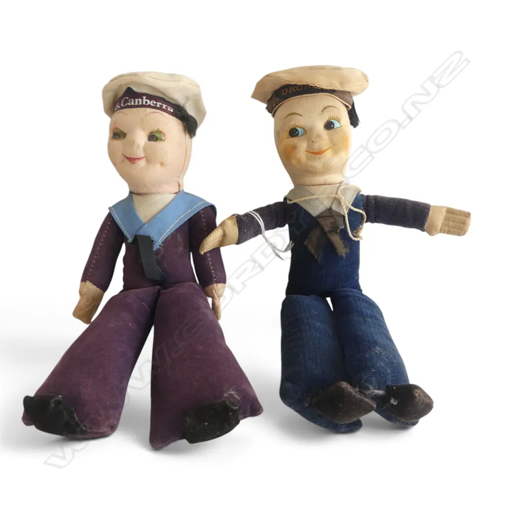 TWO NORAH WELLINGS SAILOR DOLLS CANBERRA & ORONSAY, L.200MM-230MM Image 1++
