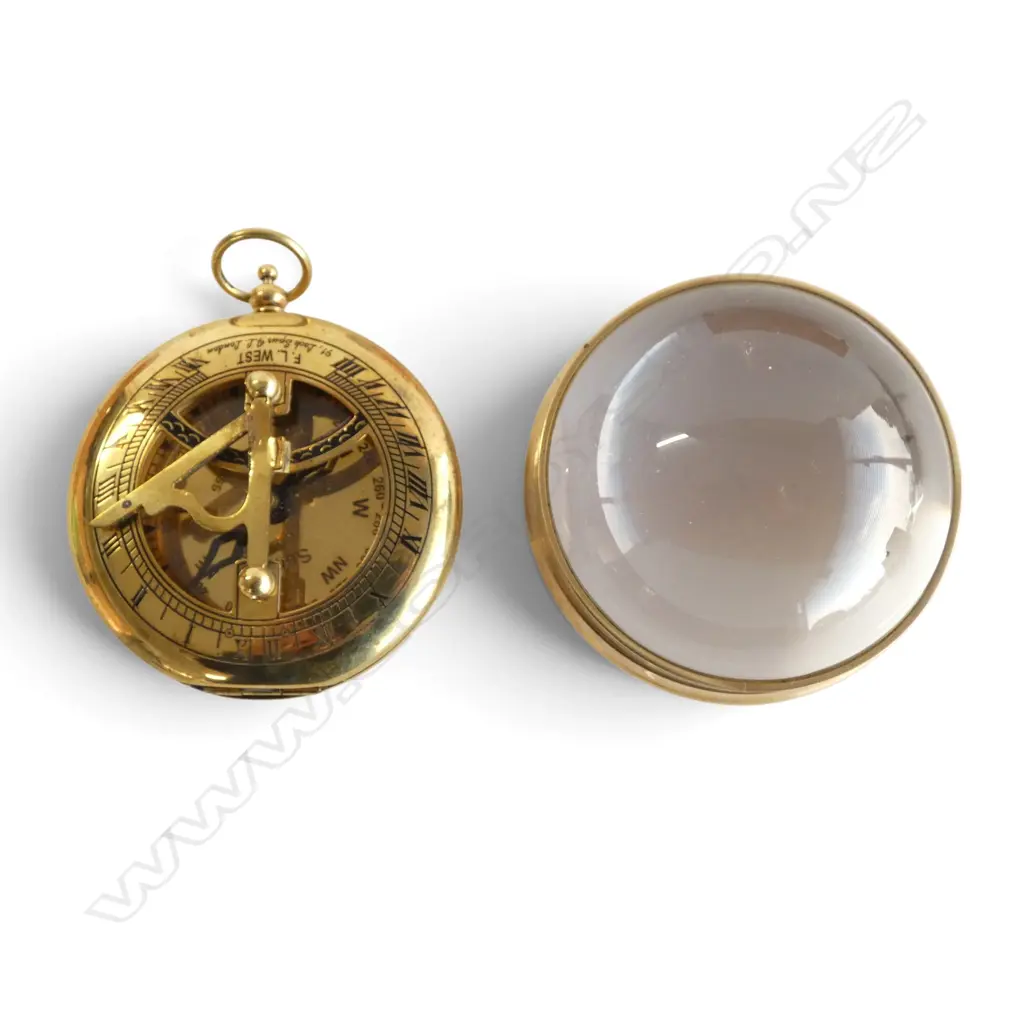 ITALIAN INLAID MUSIC BOX + CASED COMPASS & MAGNIFYING GLASS  Image 1++