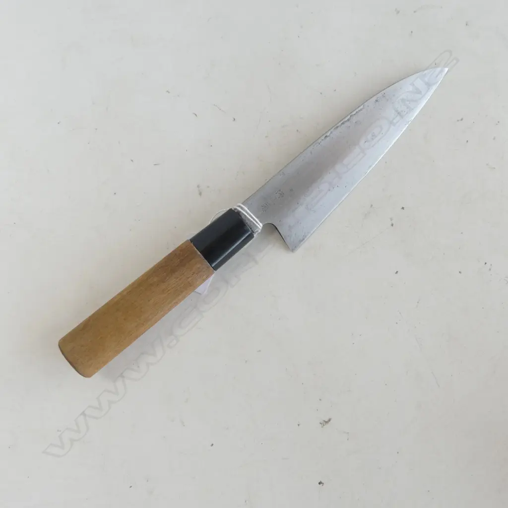 1940s MINAMOTO MASAKIKU CHEF'S KNIFE - HAND FORGED CARBON STEEL, SIGNED BLADE Image 1++