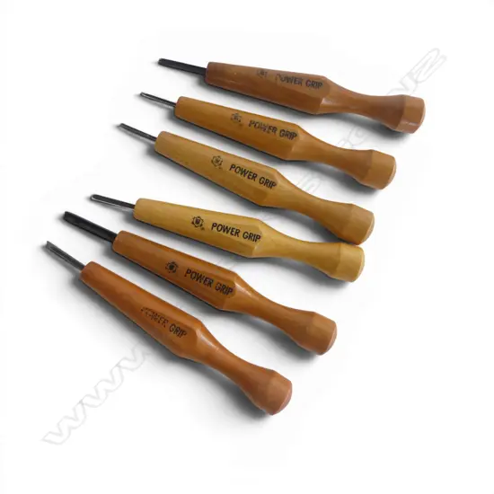 FROM JAPAN 6 ERGONOMIC HCS PUSH CHISELS FOR VERY FINE DETAIL CARVING 