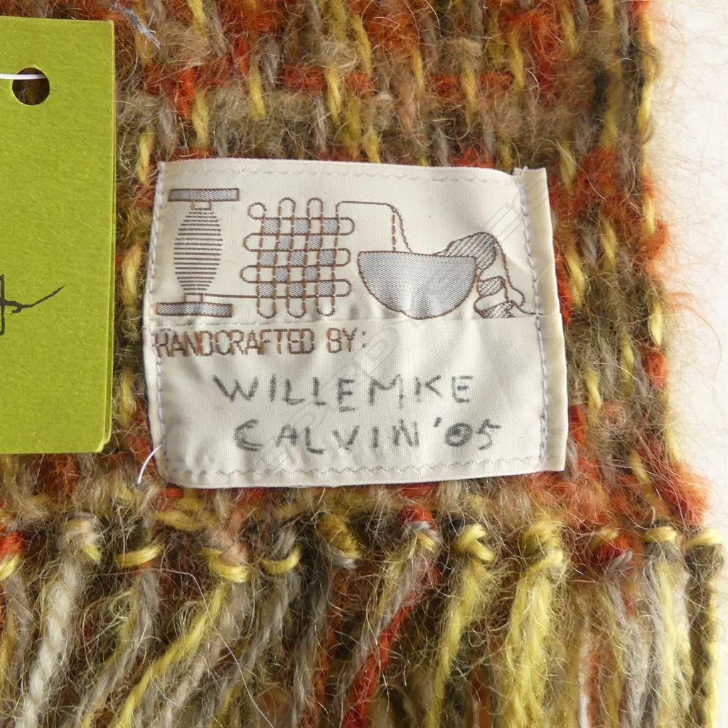100% MOHAIR HANDCRAFTED BLANKET by WILLEMKE CALVIN 2005 labelled & dated Image 1++