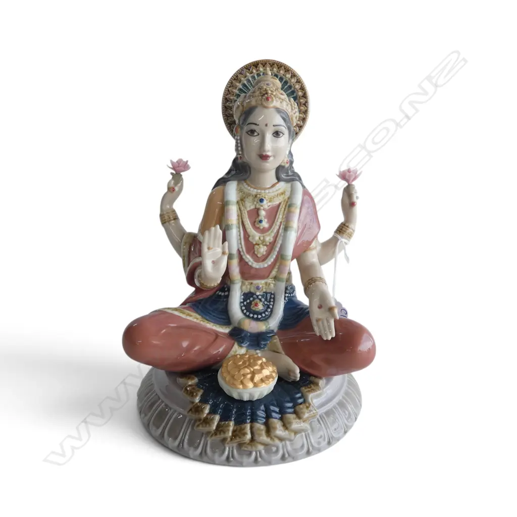 LLADRO 'GODDESS SRI LAKSHMI' FIGURINE w. box H.230mm Image 1++