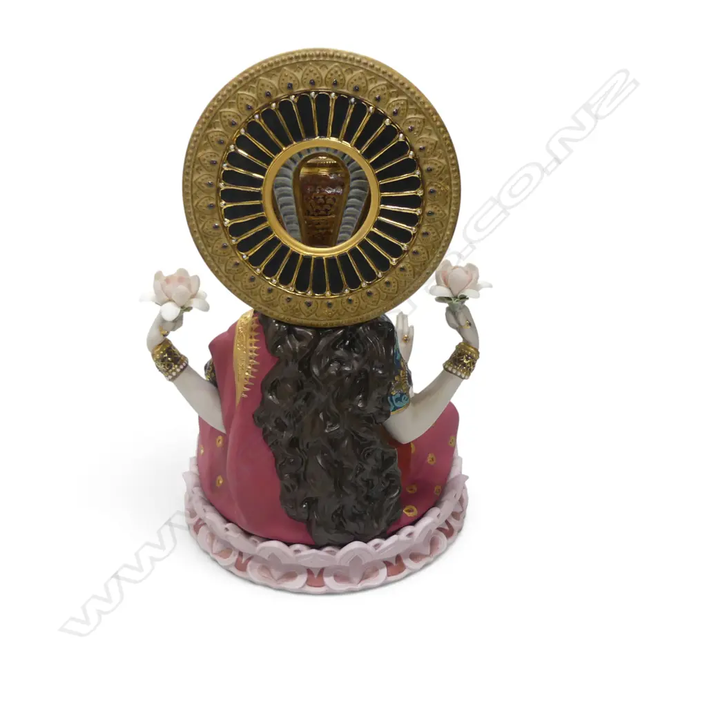 LLADRO 'GODDESS LAKSHMI' FIGURINE, petal fault, w. box H.385mm Image 1++