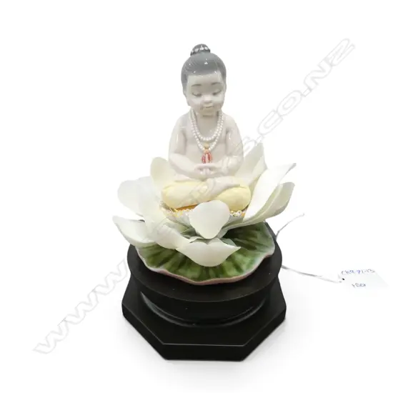 LLADRO 'PADMASANA BUDDHA' FIGURINE w. box H.170mm FAULTS