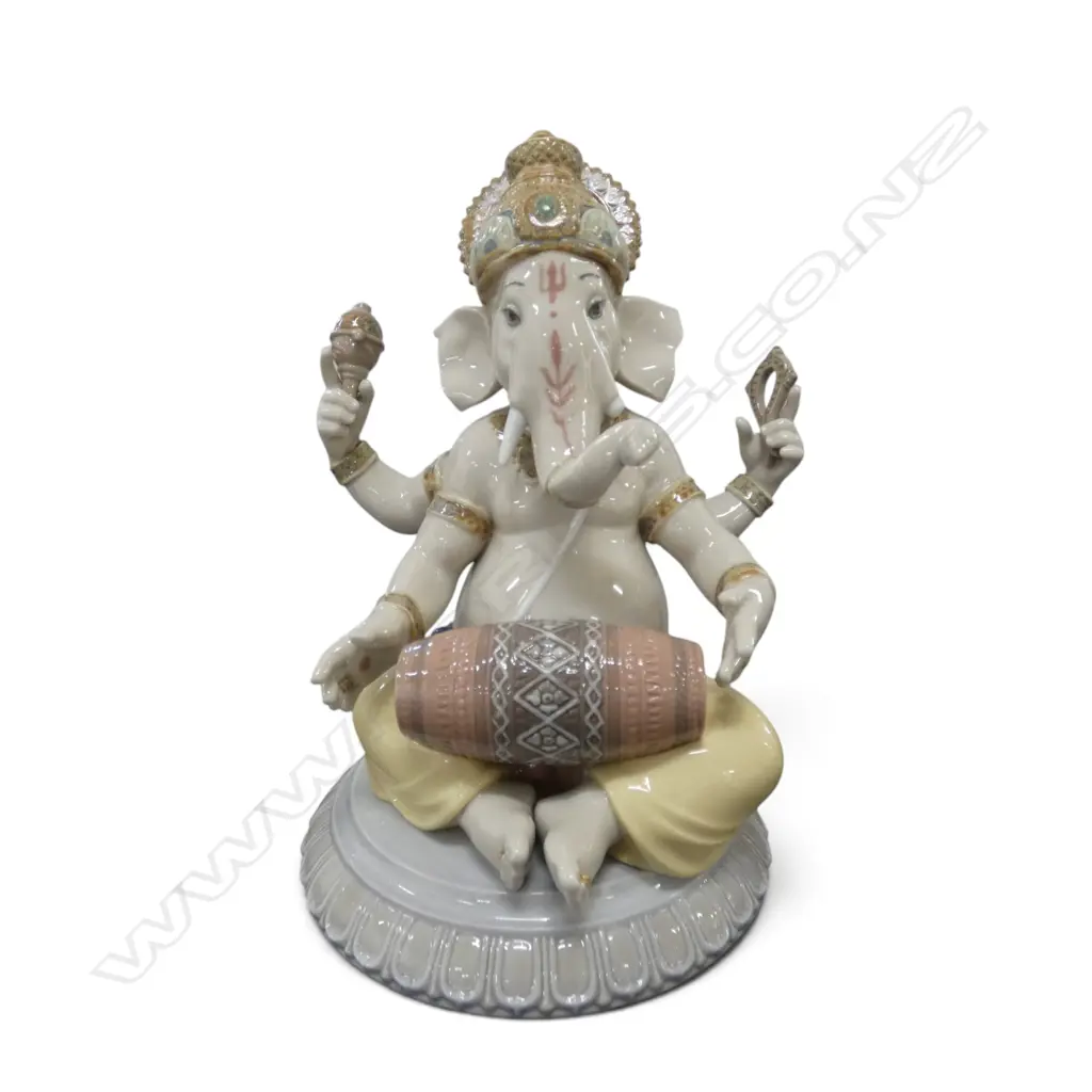 LLADRO 'BANSURI GANESHA ' FIGURINE w. box H.220mm Image 1++