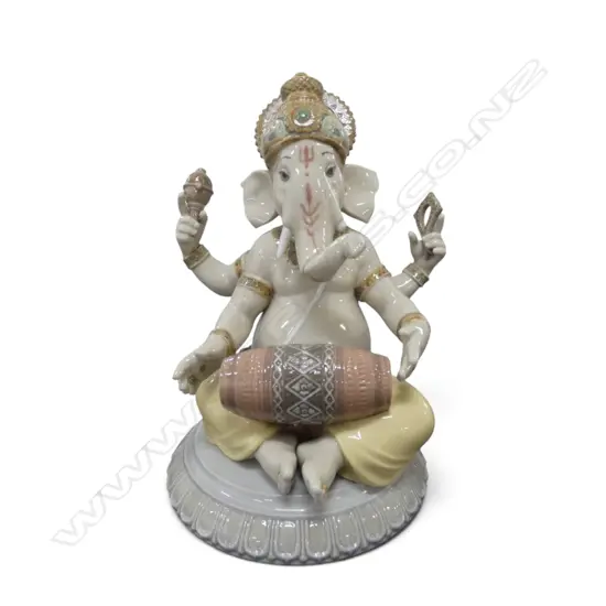 LLADRO 'BANSURI GANESHA ' FIGURINE w. box H.220mm