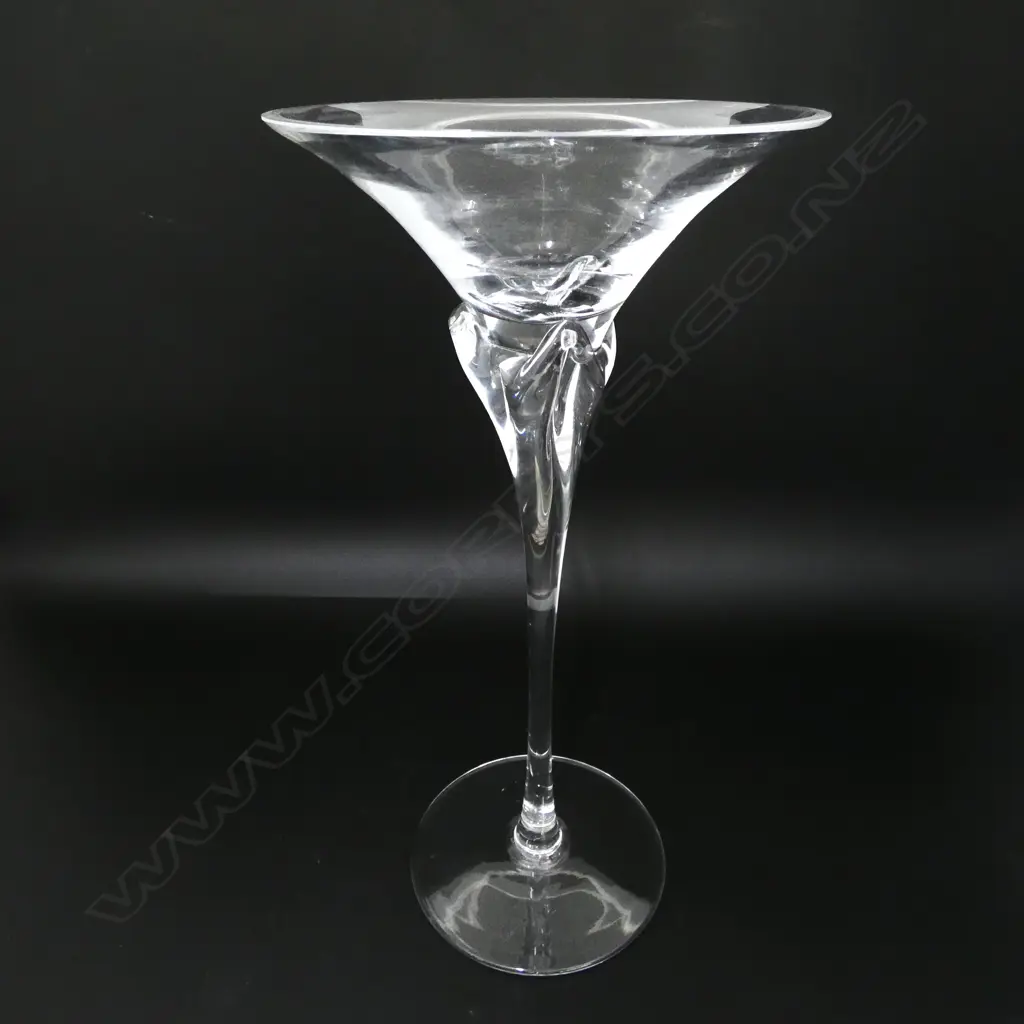 TALL HEAVY HANDBLOWN WRZESNIAK COMPORT W. LABEL, H.405MM D.200MM Image 1++