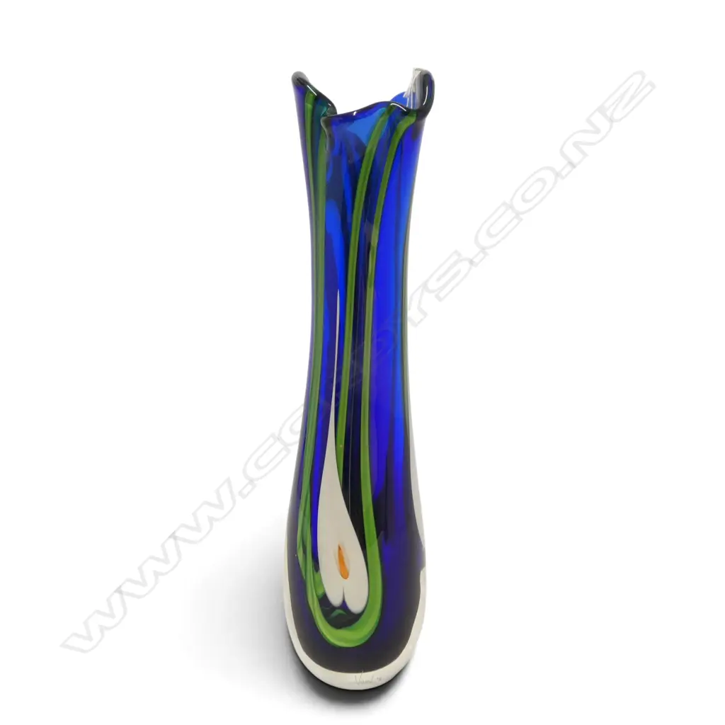 PETER VIESNIK ART GLASS VASE, SIGNED & DATED '06 H.385mm Image 1++