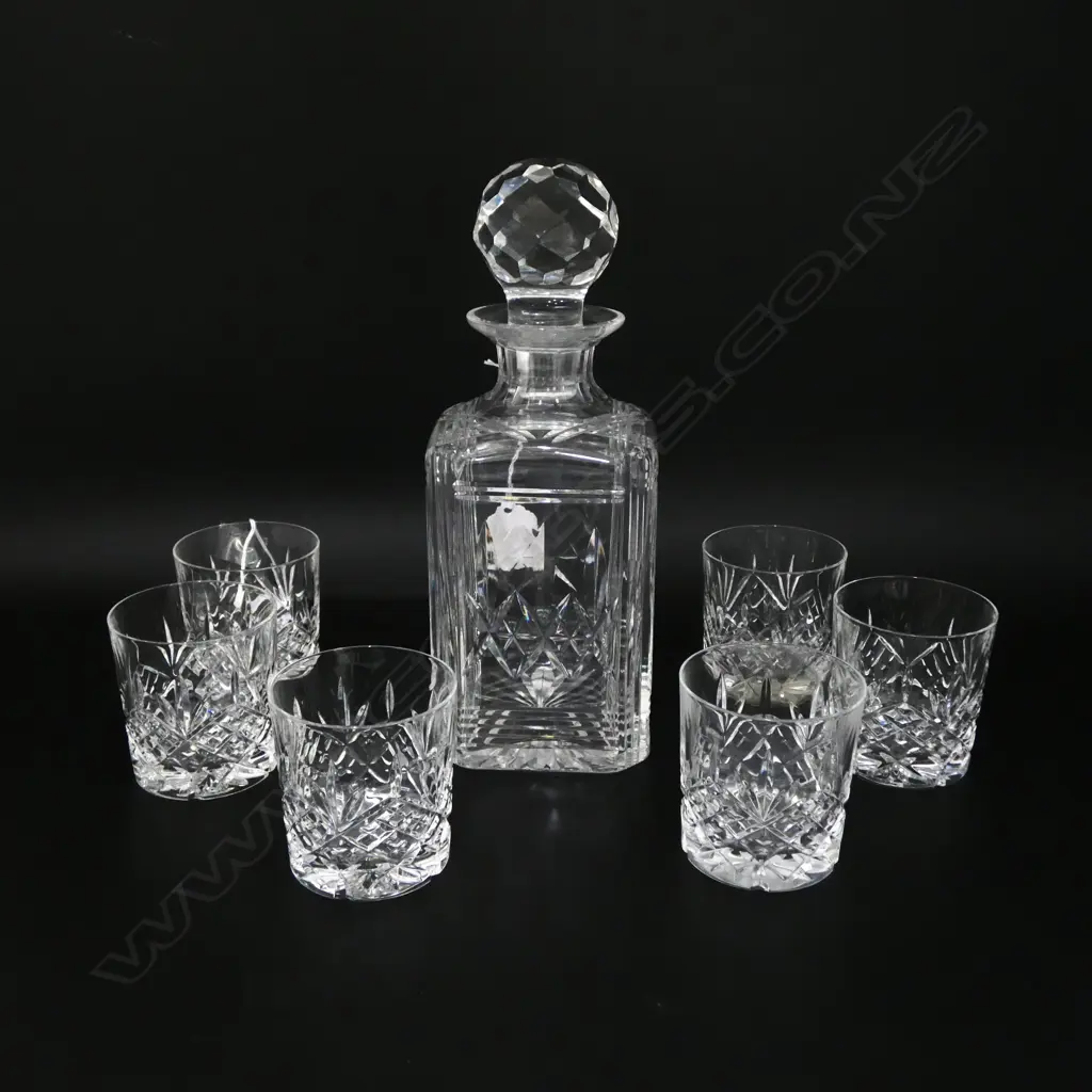 CRYSTAL DECANTER w. 6 TUMBLERS H.260mm Image 1++