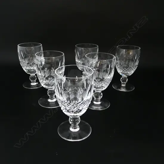 SIX WATERFORD CUT CRYSTAL ‘COLLEEN’ WINE GLASSES, H.125MM