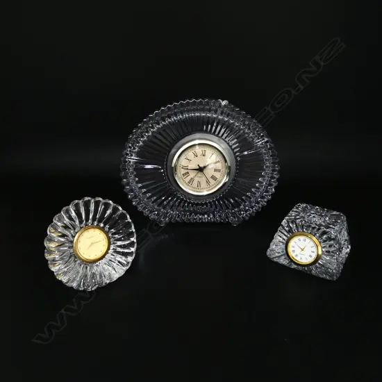 3 CRYSTAL CLOCKS W.200mm (1 MARQUIS BY WATERFORD)