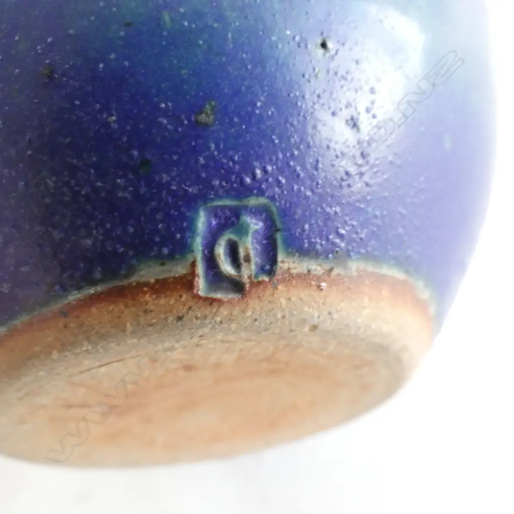 2 LEN CASTLE SML BLUE VASES, H.170, 130mm, larger vase repaired & missing piece to neck Image 1++