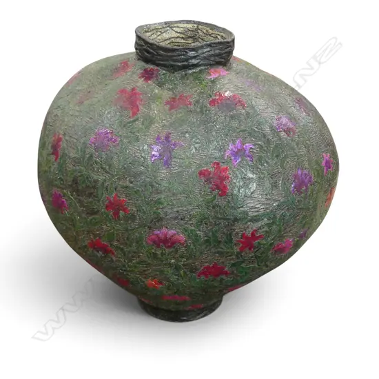 V LRG KEUM SUN LEE LOBED TERRACOTTA FLOOR POT, H.560mm