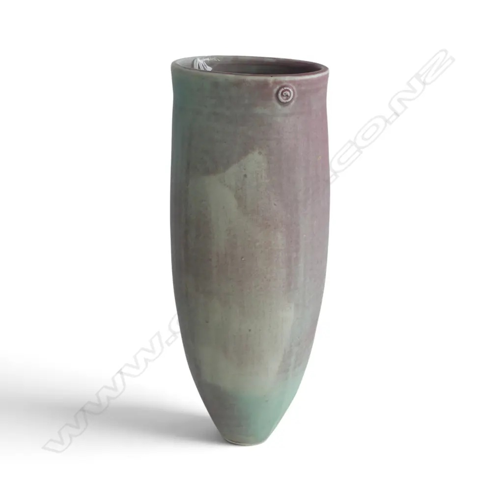 KEUM SUN LEE PORCELAIN VASE w SUNFLOWER DETAIL, H.310mm Image 1++