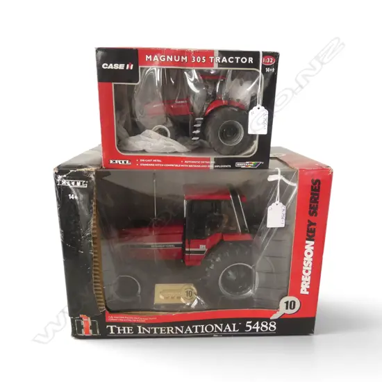 PART BOXED ERTL PRECISION KEY SERIES THE INTERNATIONAL 5488 TRACTOR + BOXED ERTL MAGNUM 305 TRACTOR