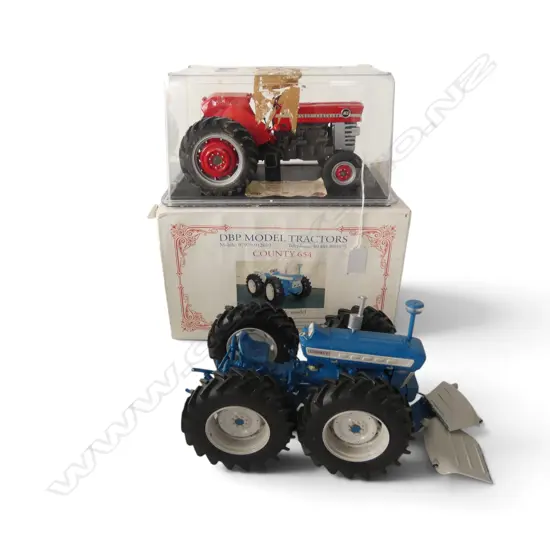 2 MODEL TRACTORS; COUNTRY 654 & 1965 MASSEY FERGUSON
