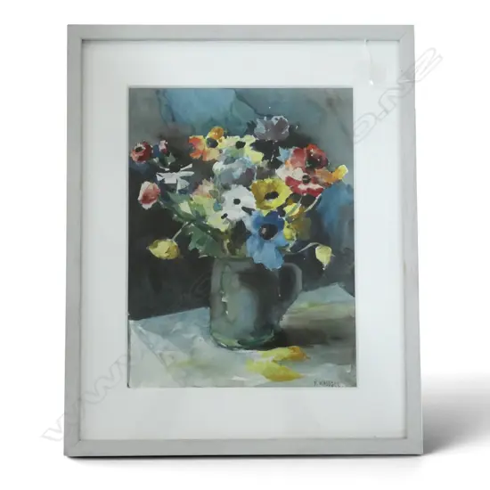 P. WADDELL, FLORAL STILL LIFE WC 320x240mm