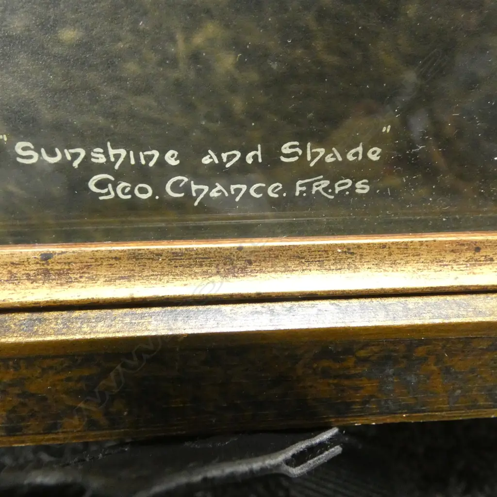 GEORGE CHANCE, 'SUNSHINE AND SHADE', HAND COLOURED SILVER GELATIN PRINT, SIGNED AND TITLED, 415 X 565mm Image 1++
