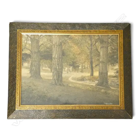 GEORGE CHANCE, 'SUNSHINE AND SHADE', HAND COLOURED SILVER GELATIN PRINT, SIGNED AND TITLED, 415 X 565mm