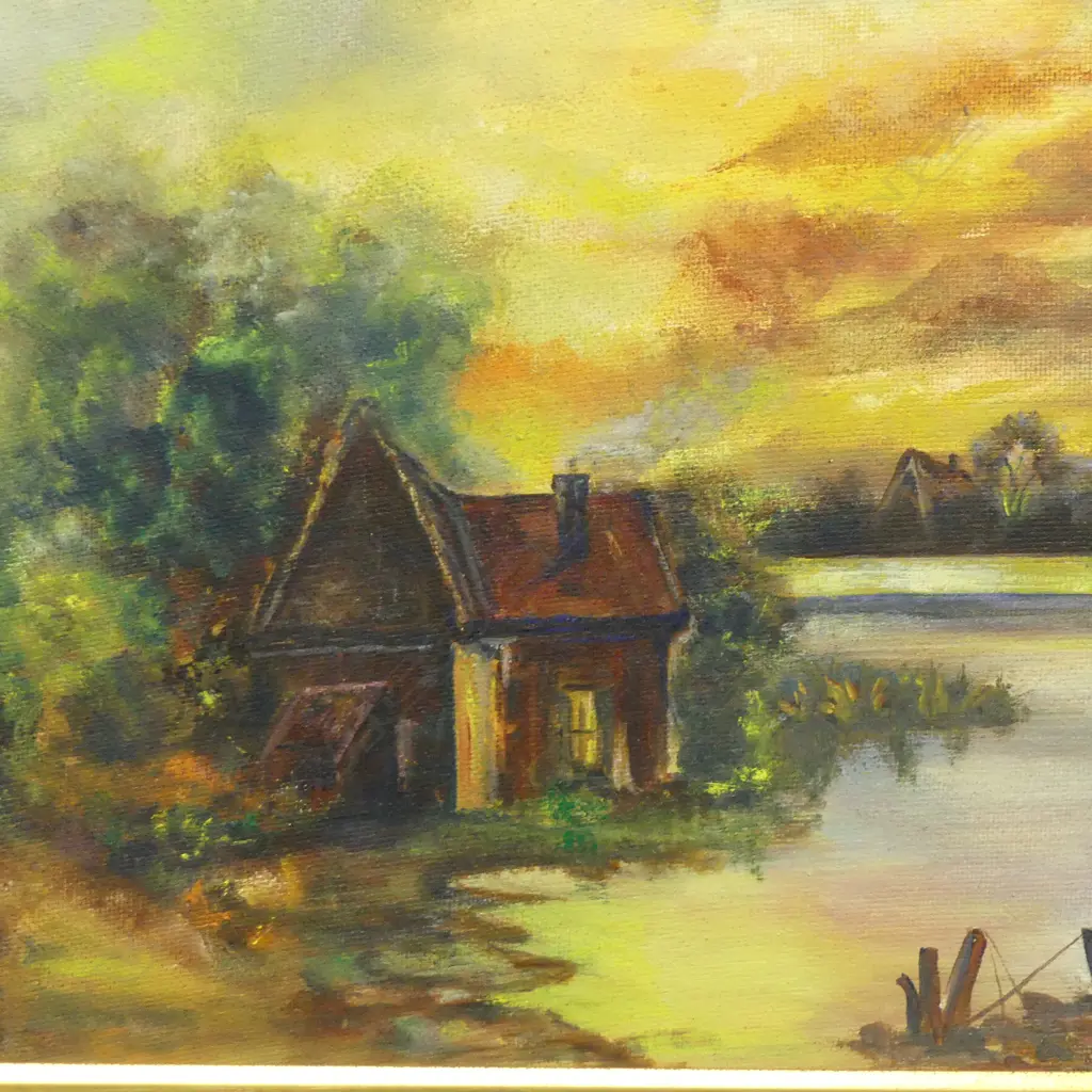 SUNSET LANDSCAPE, ACRYLIC ON BOARD 335x505mm Image 1++