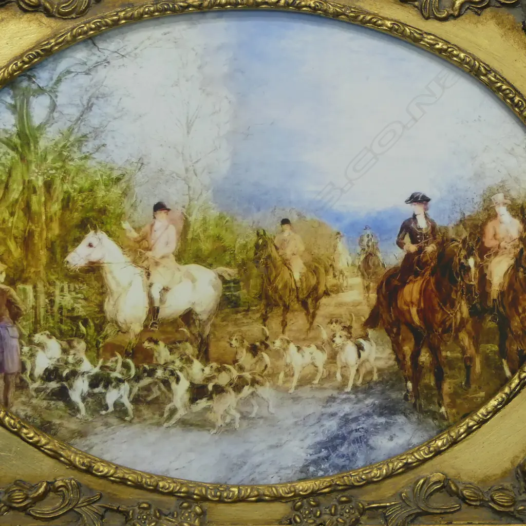 HUNTING PRINT IN GILT FRAME 280x380mm 455x560mm OVERALL Image 1++