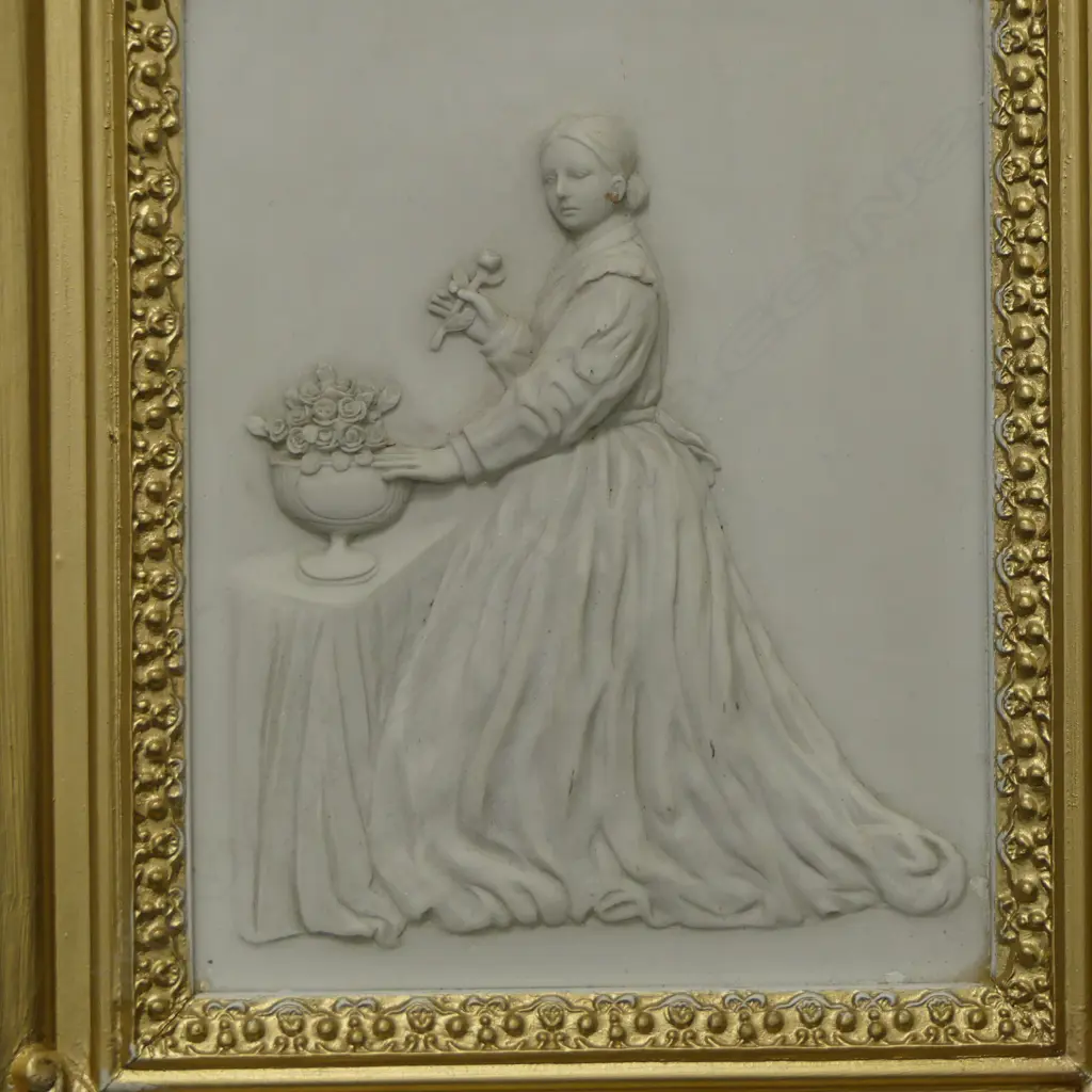 RESIN PLAQUE IN GOLD PAINTED FRAME 420x370mm overall size Image 1++